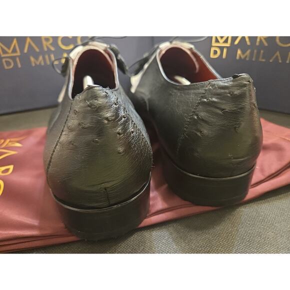 Marco Di Milano Andretti Ostrich Leg Shoes Black / White US 11.5